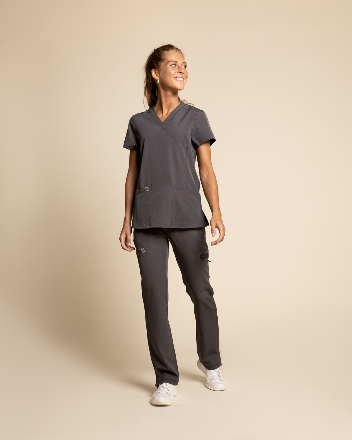 TOP MUJER SPORT STRETCH GRIS